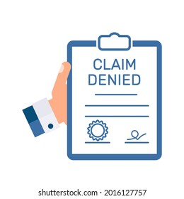 Claim Denied. Vector Illustration Isolated On White Background.