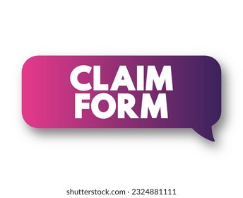 Claim Form - document used to start proceedings and contains information relevant to the proceedings, text concept background