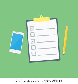 Claim form. Flat style isolated on a green background. Vector illustration.