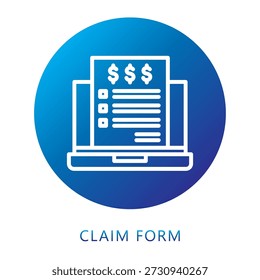 Ícone De Gradiente Do Formulário De Reivindicação, Mini Ilustração Relacionada A Tributação, Relatórios Financeiros. Use Para O Desenvolvimento Moderno De Conceitos, Ui, Ux Web E Aplicativos.