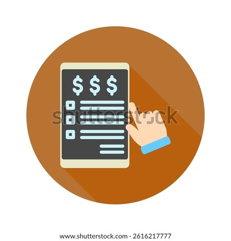 Claim Form mini illustration rounded color icon, use for taxation, economy, business, finance, UI, UX kit, app and web development, digital or print.