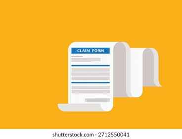 pedido de indenização. Formulário de solicitação online. Ilustração vetorial 