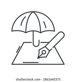Anspruchssymbol, lineare einzelne Illustration, dünne Linie, Webdesign-Zeichen, Umrisssymbol mit bearbeitbarem Strich auf weißem Hintergrund.