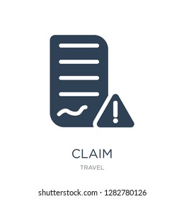 claim icon vector on white background, claim trendy filled icons from Travel collection, claim vector illustration