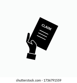 Claim Icon - Vector. Presented in Glyph Style.