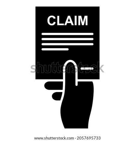 Claim letter submission icon in trendy silhouette style design. Vector illustration isolated on white background.
