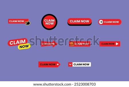 claim now label flat vector