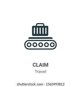 Claim vector icon on white background. Flat vector claim icon symbol sign from modern travel collection for mobile concept and web apps design.