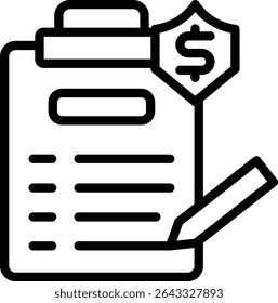 Design do Ícone de Linha do Vetor de Declaração