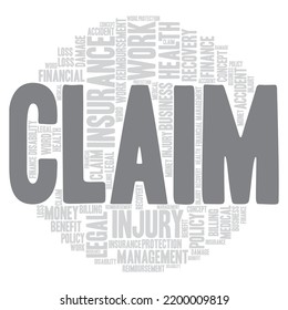 Claim Word Cloud Art Detailed Vector