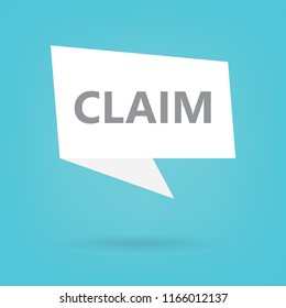 claim word on a speech bubble- vector illustration