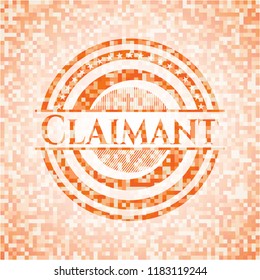 Claimant abstract orange mosaic emblem with background