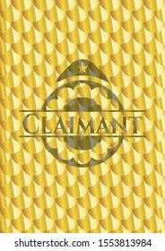 Claimant golden emblem. Scales pattern. Vector Illustration. Detailed.