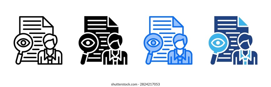 Claims Adjuster icon set multiple style collection