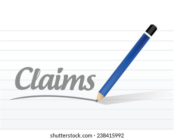 claims sign illustration design over a white background