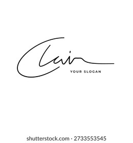 Clair name signature logo design vetorial
