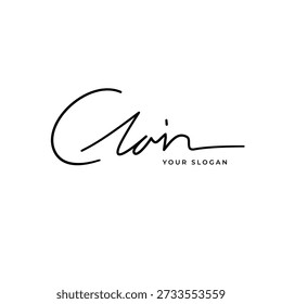 Clair name signature logo design vetorial
