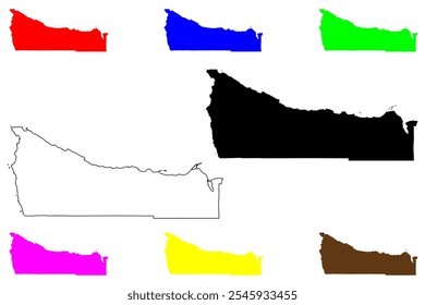 Clallam County, State of Washington (U.S. county, United States of America, USA, U.S., US) mapa ilustração vetorial, esboço de rabisco Mapa de Clallam