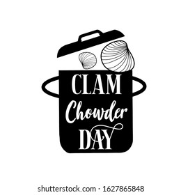 Clam Chowder Day Illustration vector graphic.