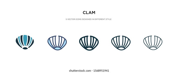 clam icon in different style vector illustration. two colored and black clam vector icons designed in filled, outline, line and stroke style can be used for web, mobile, ui