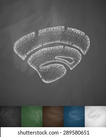 clam icon. Hand drawn vector illustration. Chalkboard Design