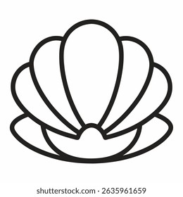 Clam icon outline icon on white background