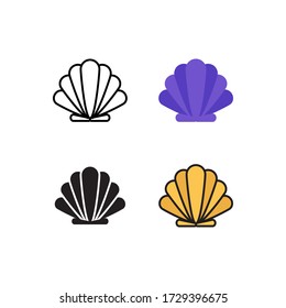 clam icon vector with different style design. isolated on white background