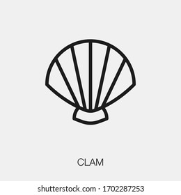 clam icon vector. Linear style sign for mobile concept and web design. clam symbol illustration. Pixel vector graphics - Vector.