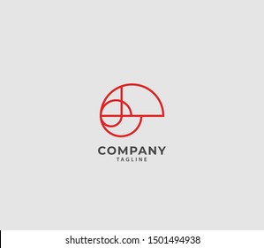 clam line art one line logo icon template