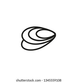 Clam line icon. Oyster, mollusk, seashell. Seafood concept. Vector illustration can be used for topics like food, animals, nature