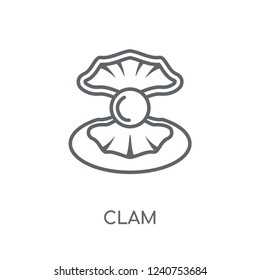 Clam linear icon. Modern outline Clam logo concept on white background from animals collection. Suitable for use on web apps, mobile apps and print media.