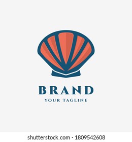 Clam Seashell Oyster Scallop Shell Bivalve Cockle Mussel Simple logo design inspiration