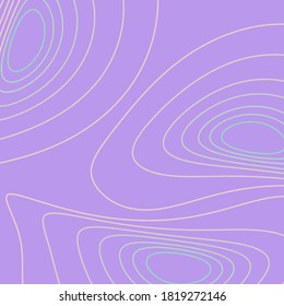 Clam shaped circular layered wavy line with gradation in pastel colour on purple background