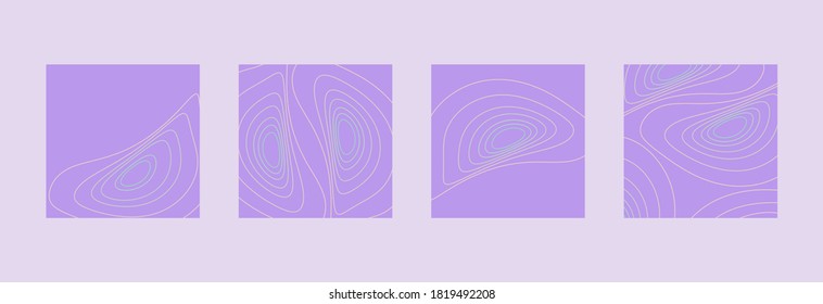 Clam-förmige, kreisförmige Linie mit Gradation in Pastellfarben auf violettem Hintergrund