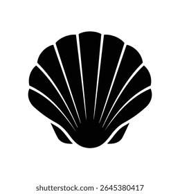 Clam shell icon or marine mollusk animal