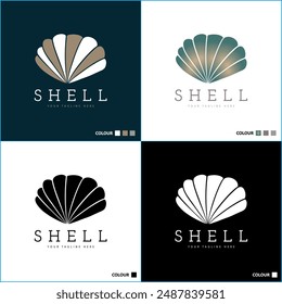 Clam Shell Pearl Color Set Modernes Logo Vorlage Design
