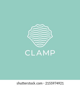 Clam simple linear logo icon sign symbol vector illustration