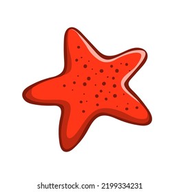 Clam starfish. Sea shellfish. Underwater life and fauna. Symbol of the beach and summer resort. Cartoon vector illustration isolated on white background. Hand drawn outline style