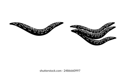 Clam Strips, black isolated silhouette