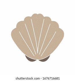 clam vector design. digital hand drawn style. gain texture