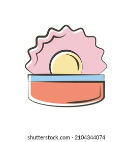 Clam vector Filled Outline Icon Design illustration. Food and Drink Symbol on White background EPS 10 File
