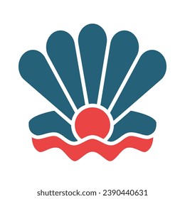 Clam Vector Glyph Two Color Icon For Personal And Commercial Use.
