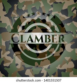 Clamber camouflaged emblem. Vector Illustration. Detailed.