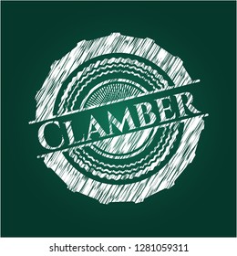 Clamber written with chalkboard texture