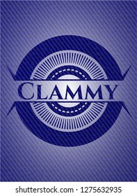 Clammy badge with jean texture