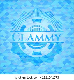 Clammy realistic light blue mosaic emblem