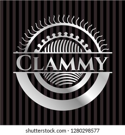 Clammy silver shiny badge