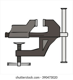clamp, clip, cartoon, vector