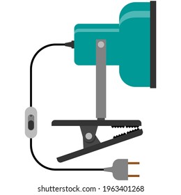 Clamp Desk Lamp Vector Office Table Light Icon