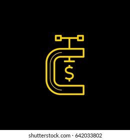 clamp economy line vector icon